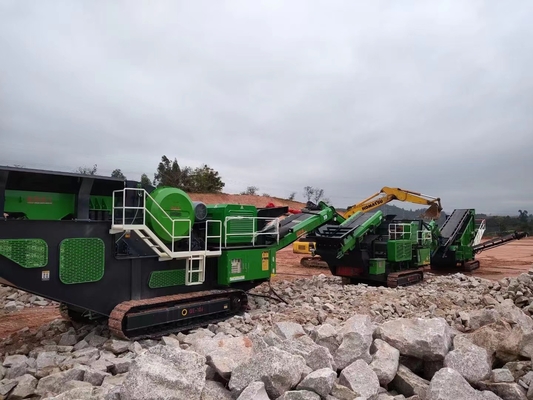 Kireçtaşı Paletli Mobil Kırıcı Makinesi, Taş Ocağı Parçası Taşınabilir Koni Kırıcı