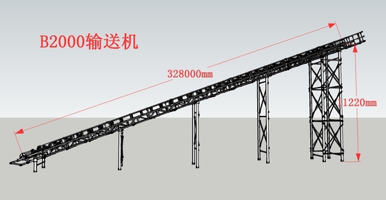 Demir Cevheri Transfer Bantlı Konveyör 200Kw 1200mm Genişlik Madencilik Taşımacılığı Isıya Dayanıklı